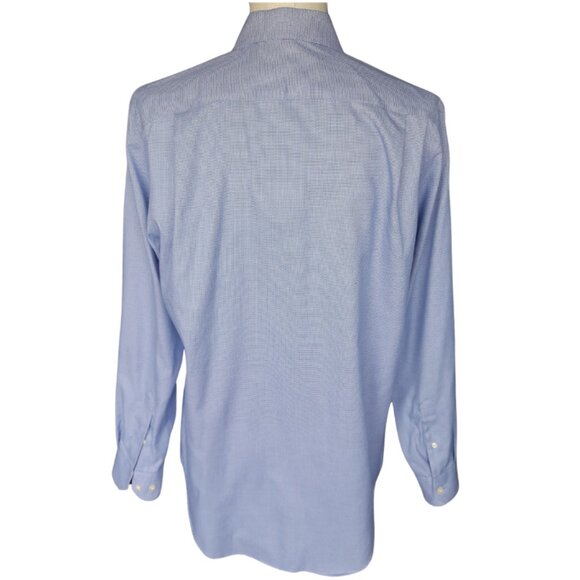 Alfred Sung SZ 16 100% Cotton Blue with White Men's Button Up Dress Shirt - Picture 3 of 14
